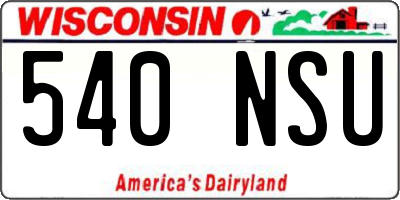 WI license plate 540NSU