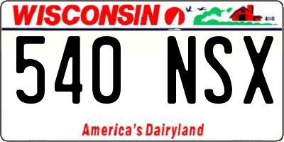 WI license plate 540NSX