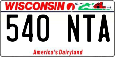 WI license plate 540NTA