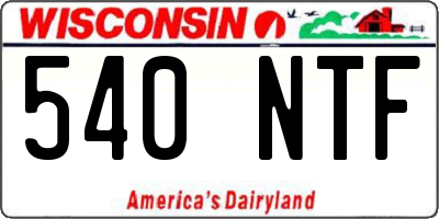 WI license plate 540NTF