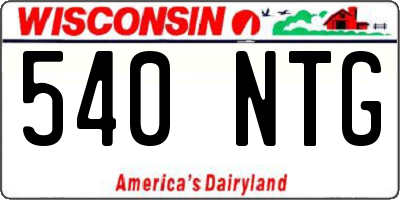 WI license plate 540NTG