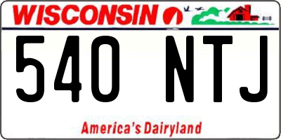 WI license plate 540NTJ