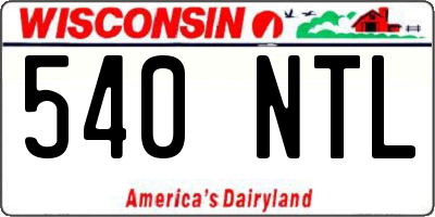 WI license plate 540NTL