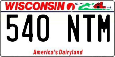 WI license plate 540NTM