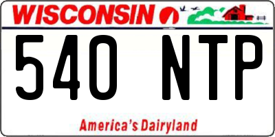 WI license plate 540NTP