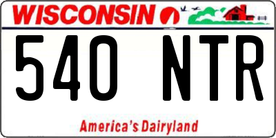WI license plate 540NTR