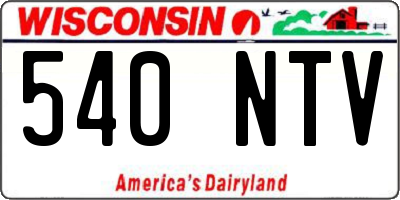WI license plate 540NTV