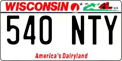 WI license plate 540NTY