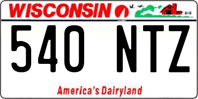 WI license plate 540NTZ