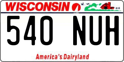 WI license plate 540NUH