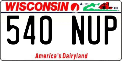 WI license plate 540NUP