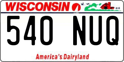 WI license plate 540NUQ