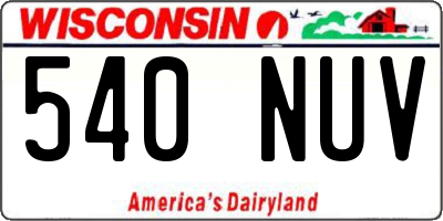 WI license plate 540NUV