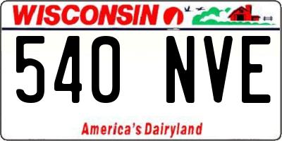 WI license plate 540NVE