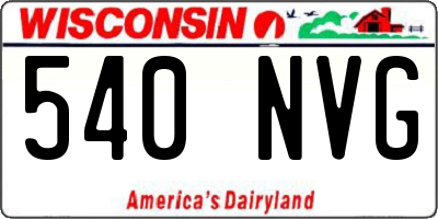 WI license plate 540NVG