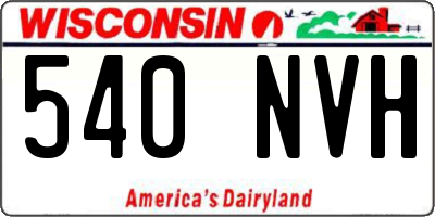 WI license plate 540NVH