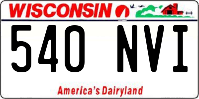 WI license plate 540NVI