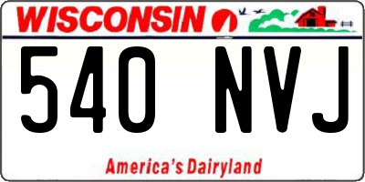 WI license plate 540NVJ