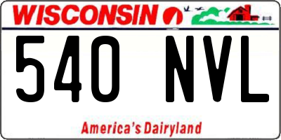 WI license plate 540NVL