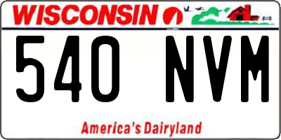 WI license plate 540NVM