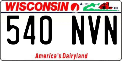 WI license plate 540NVN