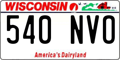 WI license plate 540NVO