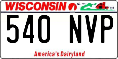 WI license plate 540NVP