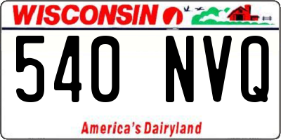 WI license plate 540NVQ