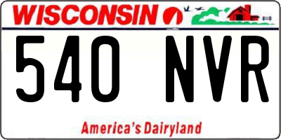 WI license plate 540NVR