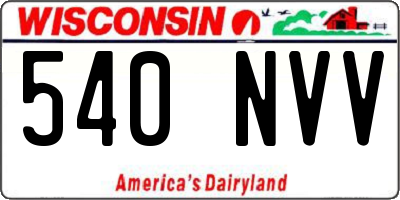 WI license plate 540NVV
