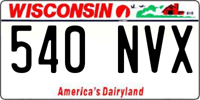 WI license plate 540NVX