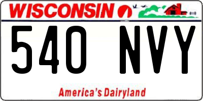 WI license plate 540NVY