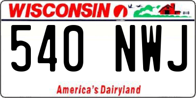 WI license plate 540NWJ