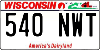 WI license plate 540NWT