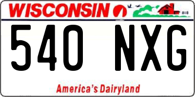 WI license plate 540NXG