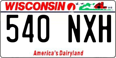 WI license plate 540NXH