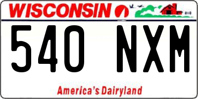WI license plate 540NXM