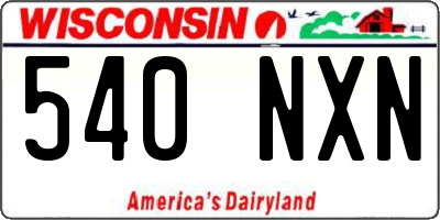 WI license plate 540NXN