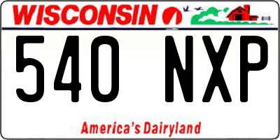 WI license plate 540NXP