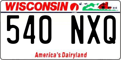 WI license plate 540NXQ