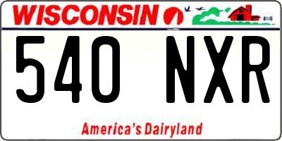 WI license plate 540NXR