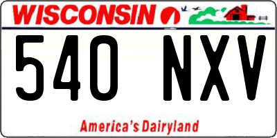 WI license plate 540NXV
