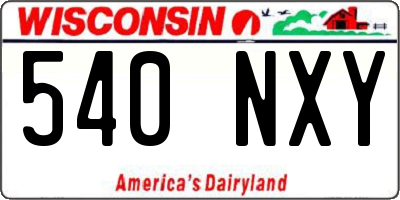 WI license plate 540NXY