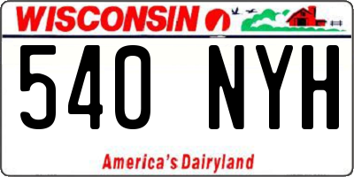 WI license plate 540NYH