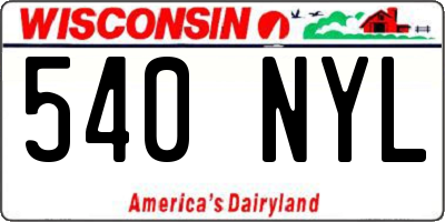 WI license plate 540NYL