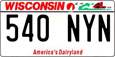 WI license plate 540NYN