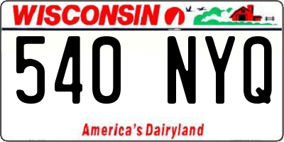 WI license plate 540NYQ