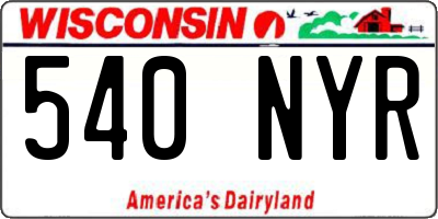 WI license plate 540NYR