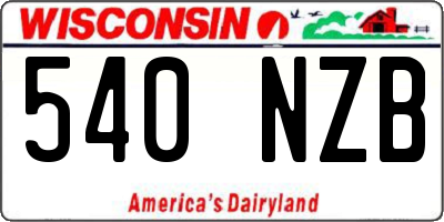 WI license plate 540NZB