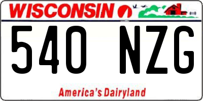 WI license plate 540NZG